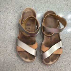 Papillio by Birkenstock Lola Women's Silver Wedge Sandals Size 37 Narrow (US 6)